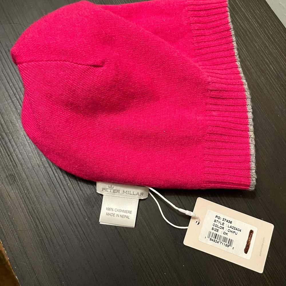 Peter Millar 100% Cashmere Beanie with Pom-Pom - small